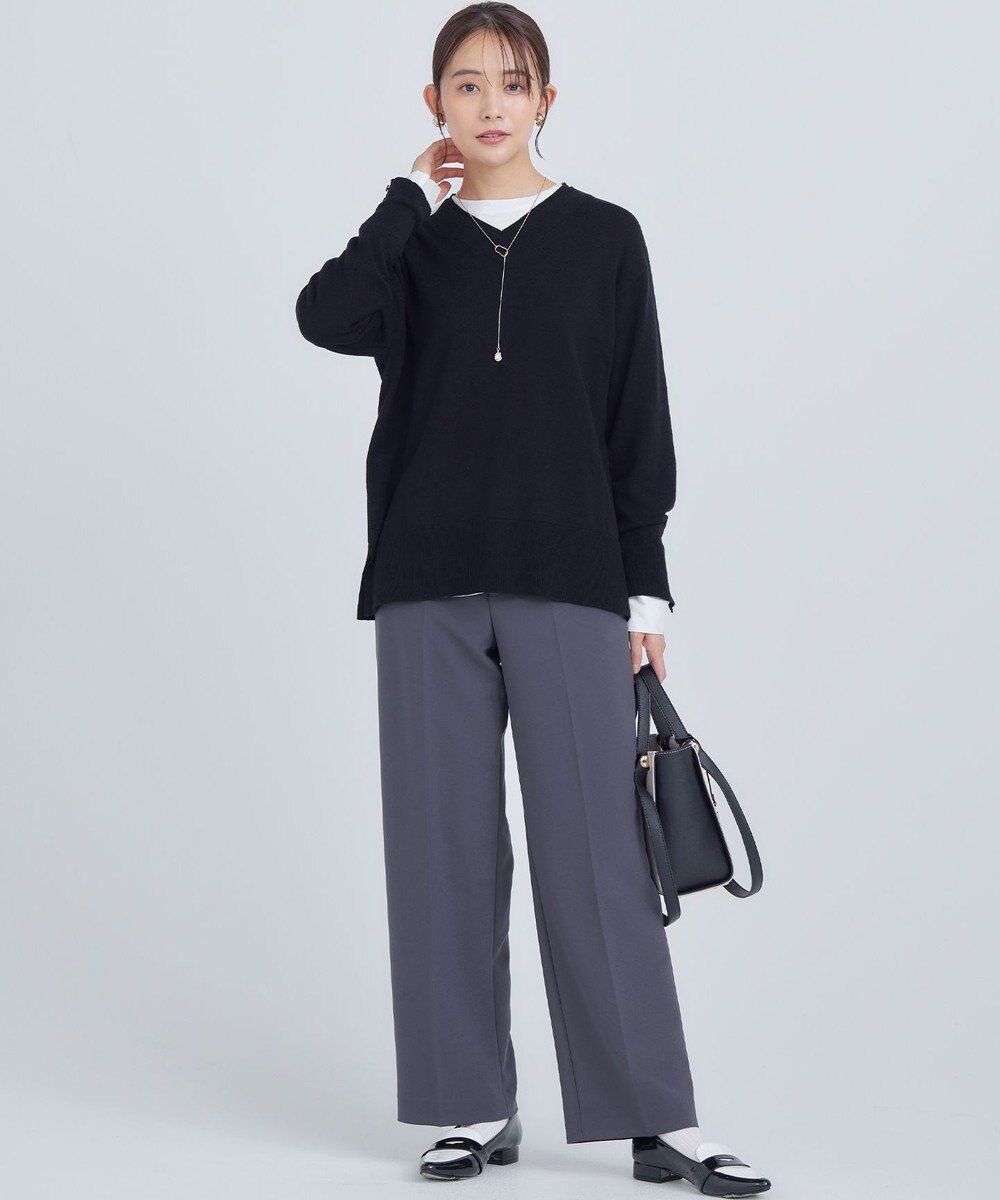 組曲 S 【WEB限定】ベーシックダブルクロス ワイドストレートパンツ 