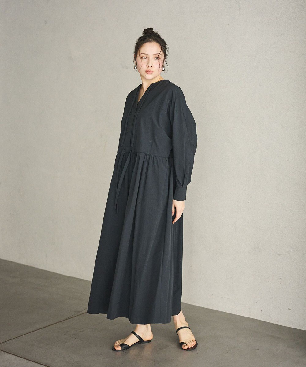 #Newans 【撥水加工/洗濯機可能】ドルマンスリーブドロストワンピース 