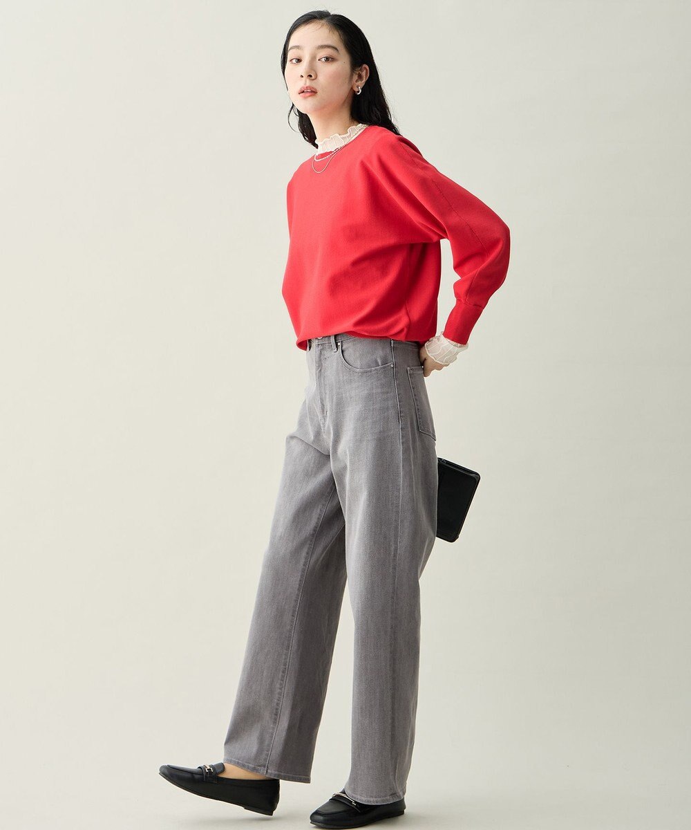 ANY スプリングカラーニットドルマンプルオーバー 