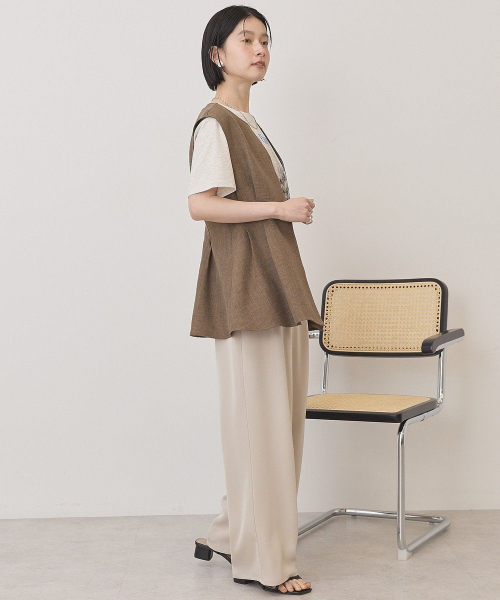 AMERICAN HOLIC 【イージーケア】リネンライクペプラムベスト 