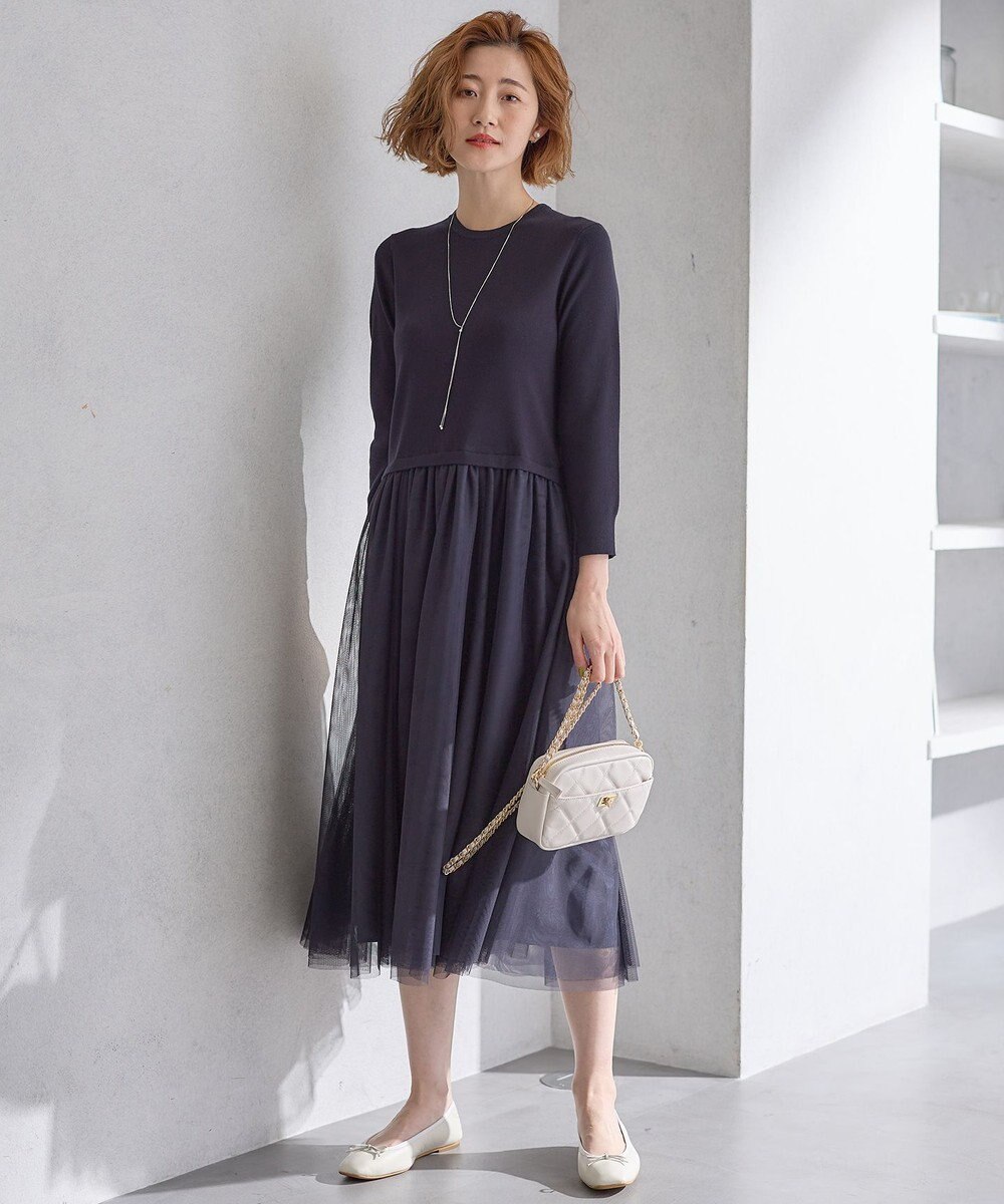 23区 【洗える】チュールコンビ ワンピース 