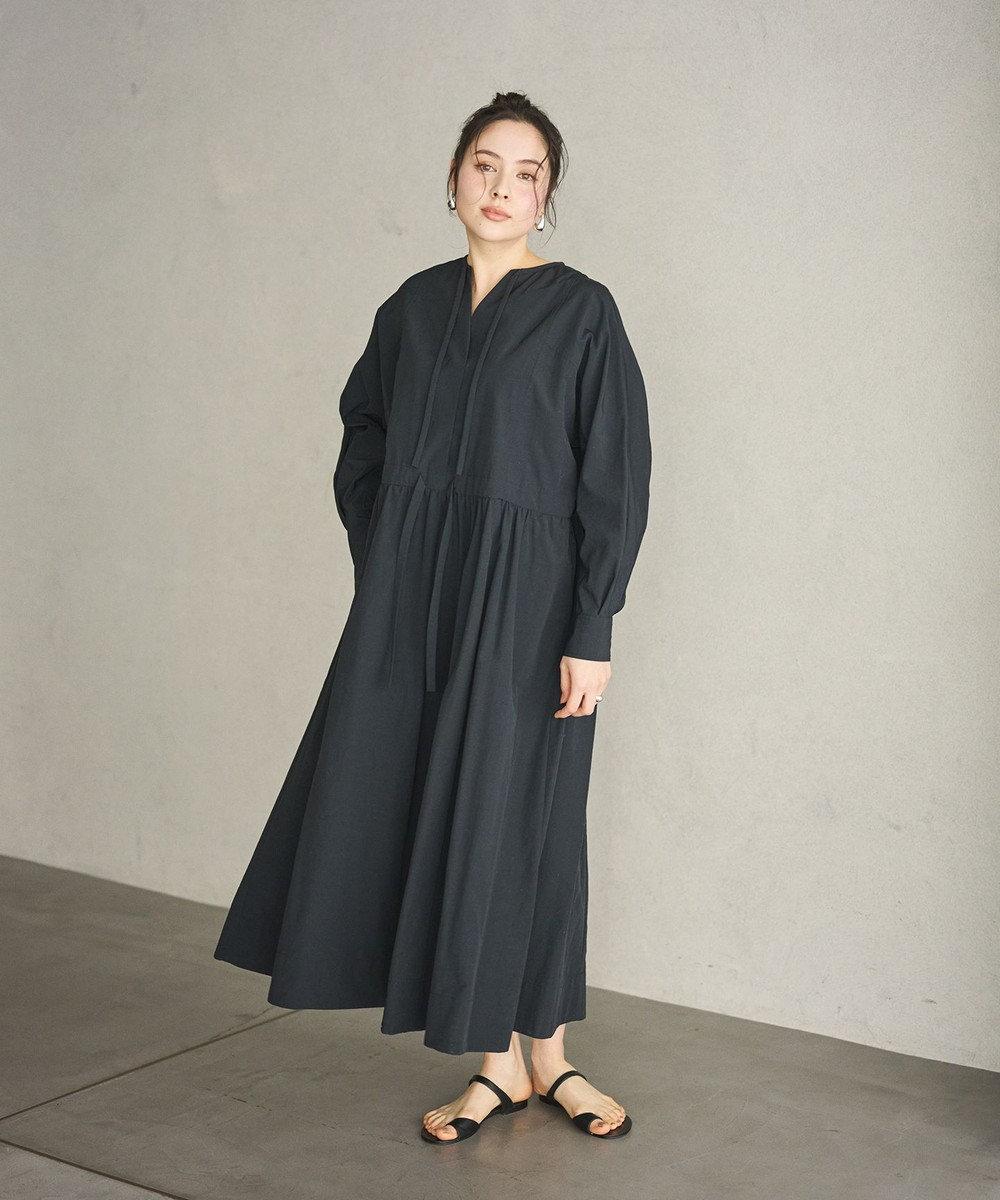 #Newans 【撥水加工/洗濯機可能】ドルマンスリーブドロストワンピース 