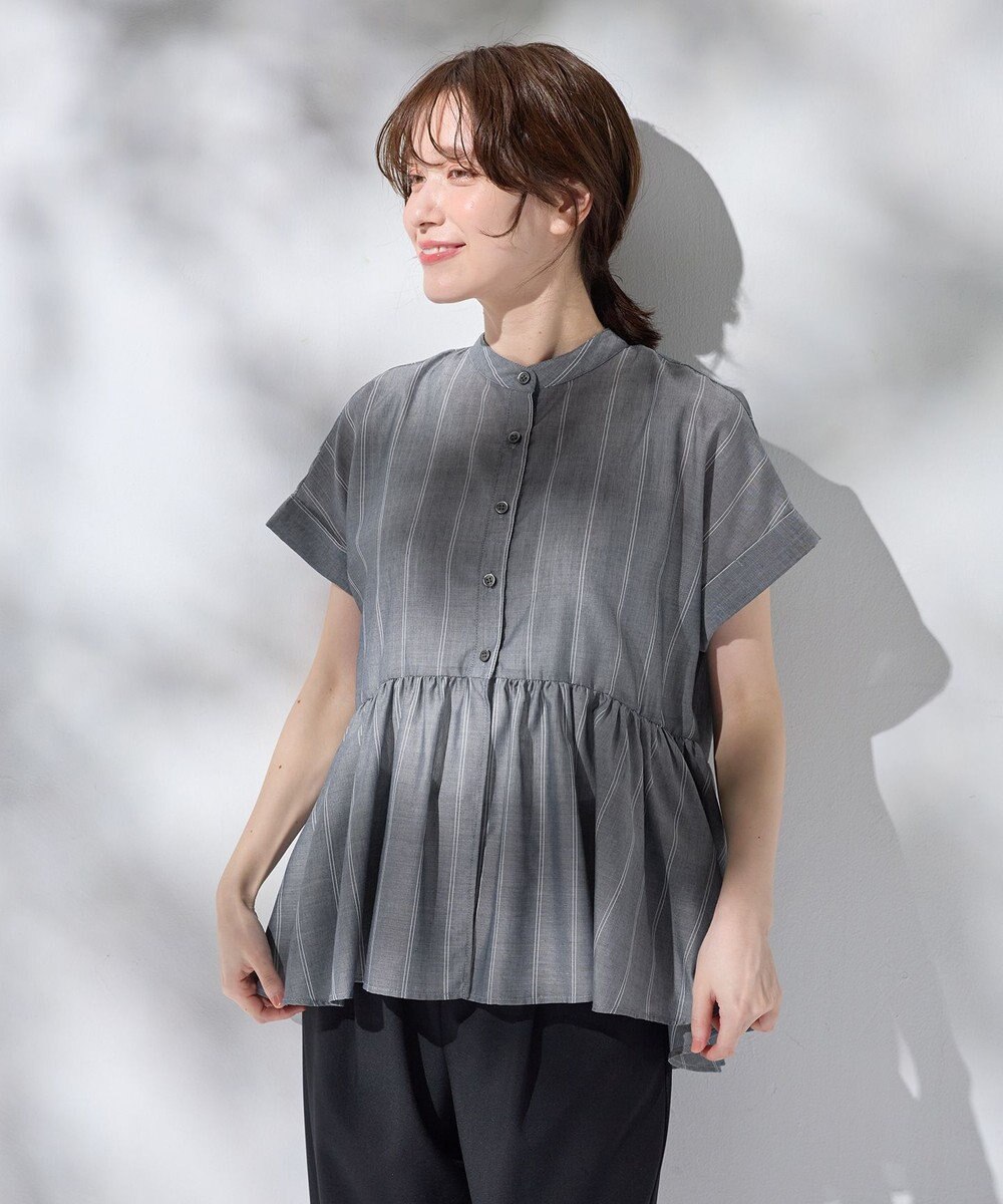 ANY 半袖ティアードブラウス 