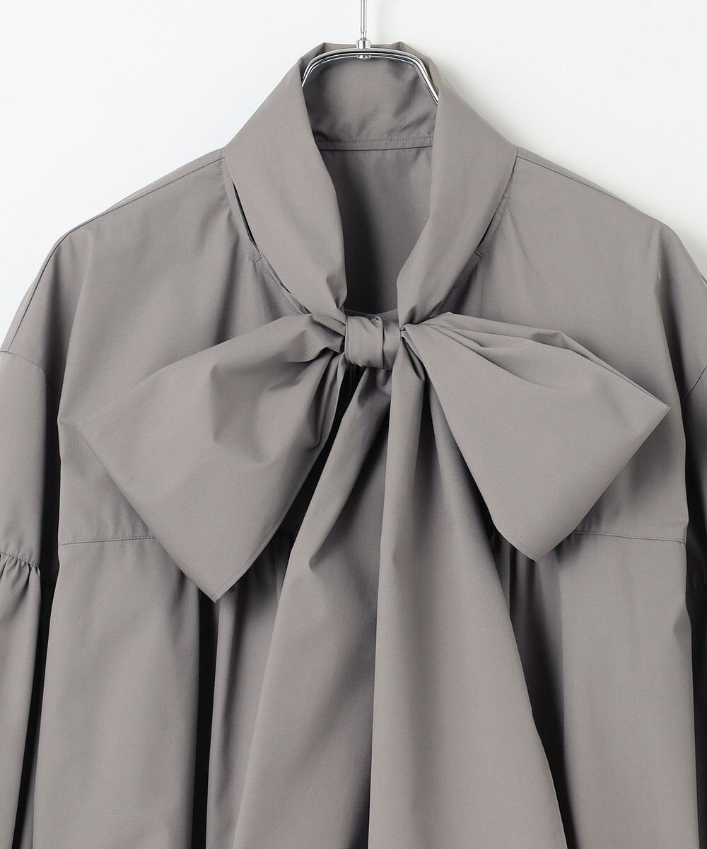 #Newans 【シワになりにくい/洗濯機可能/袖ゴム】ビッグリボンブラウス 