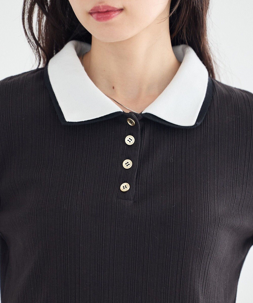 earth music&ecology ダブル衿ペプラムプルオーバー 