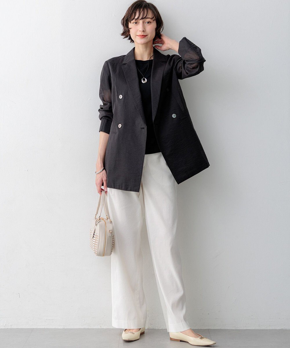 23区 【先行予約】ナイロンコットンシアーボイル ダブルジャケット 