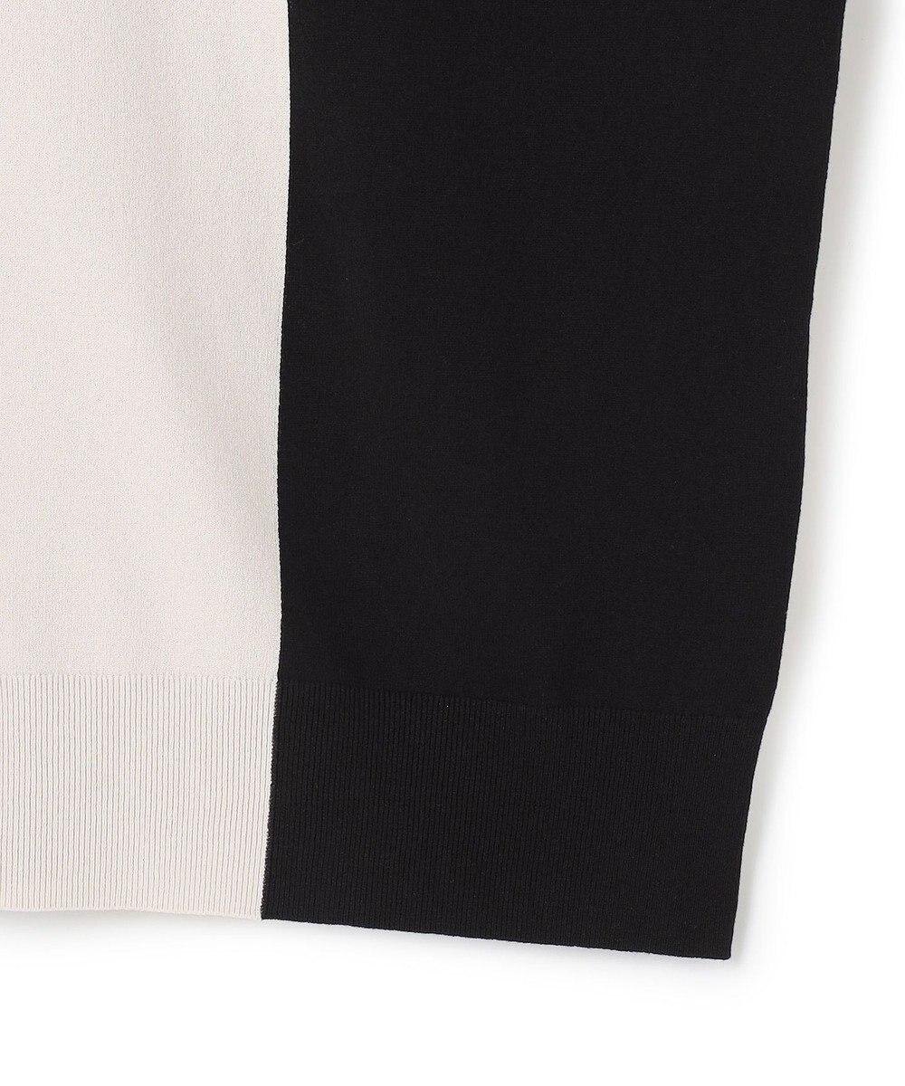 ICB 【洗える】マットヴィスコースポリエステル ブロッキングニット 