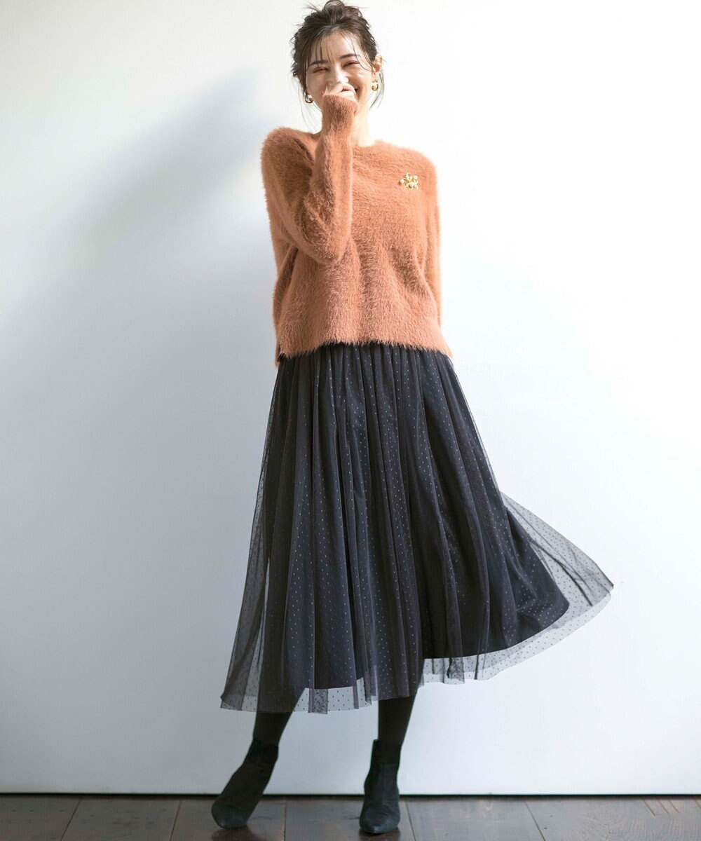 組曲 S 【前後着用可】2WAYナイロンファー ニット 