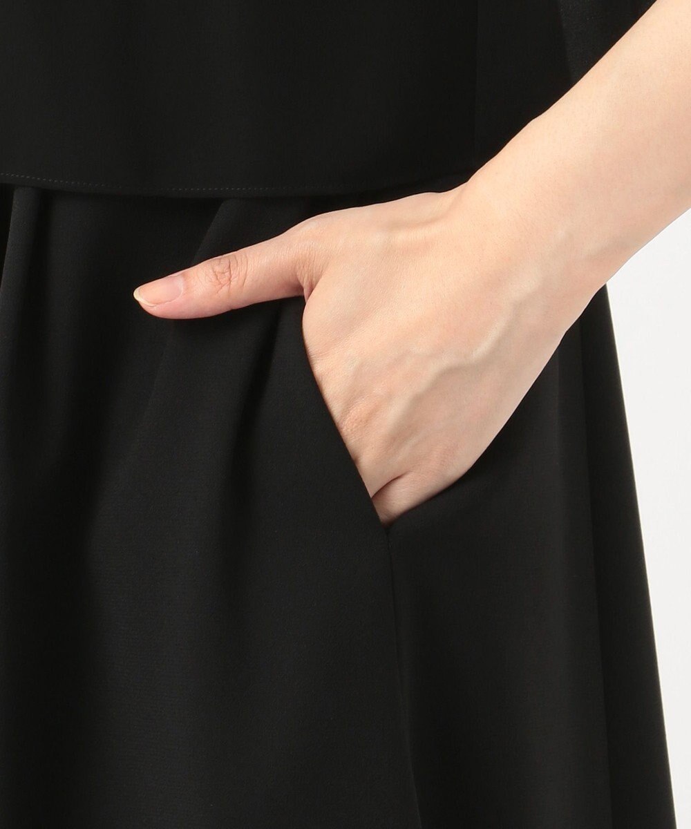 組曲 NOIR 【洗える】ウォッシャブルストレッチバックサテン ジャケット＋ワンピース 