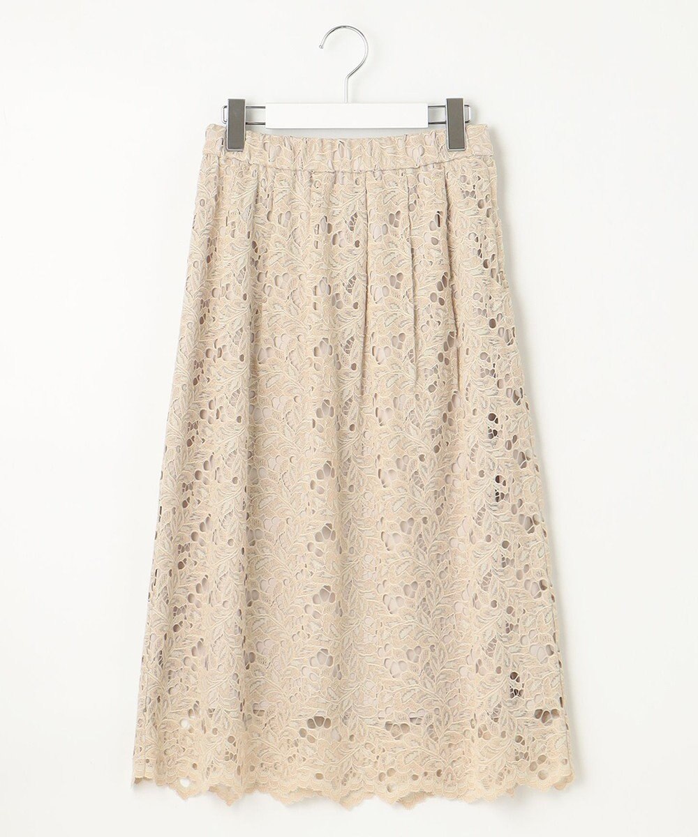 自由区 【セットアップ対応・洗える・XSサイズあり】レースコンビ スカート 