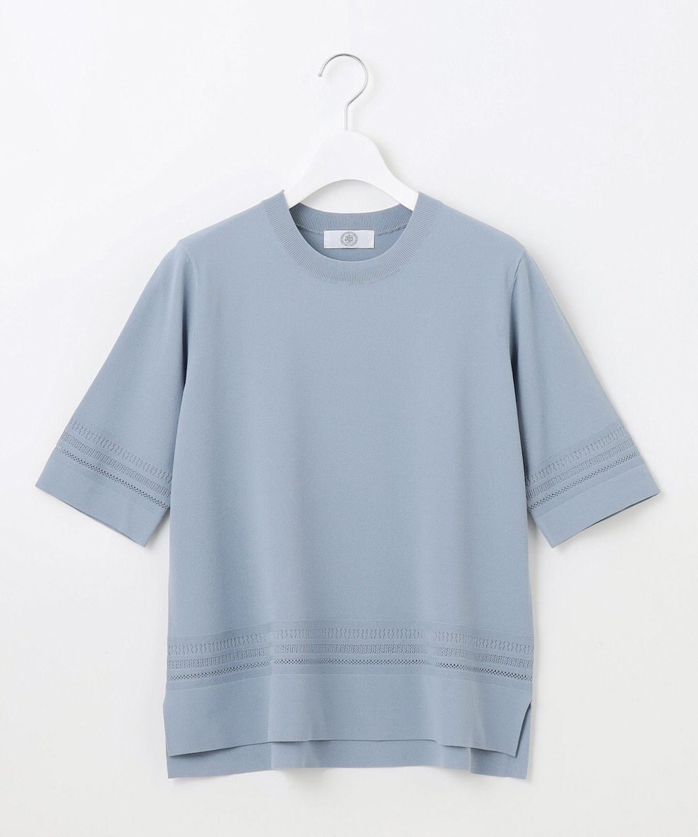 J.PRESS LADIES L 【洗える】レーヨンエリートストレッチ 編み柄 ニット 