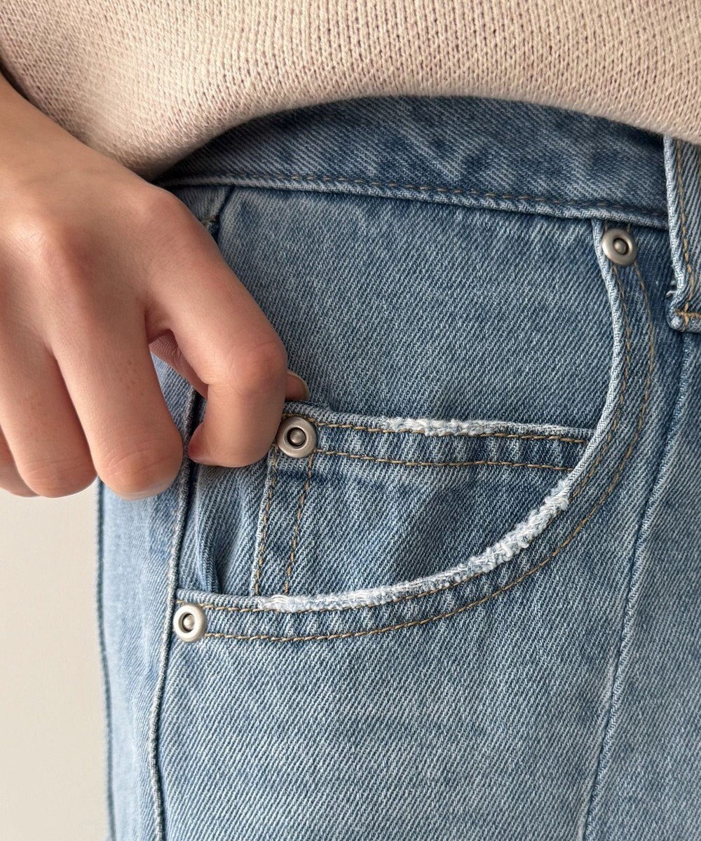 WEGO カーブラインバレルレッグデニムパンツ 