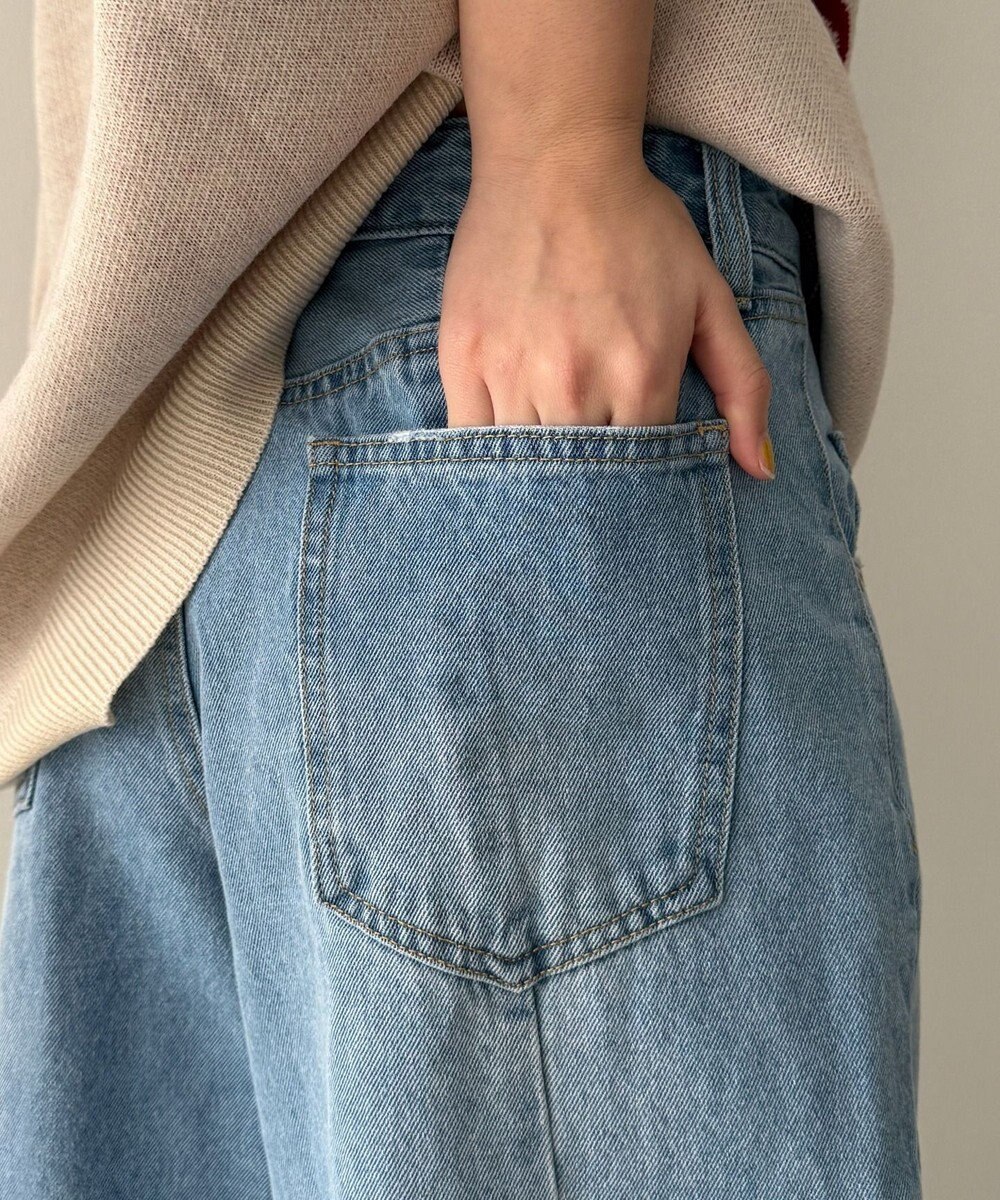 WEGO カーブラインバレルレッグデニムパンツ 