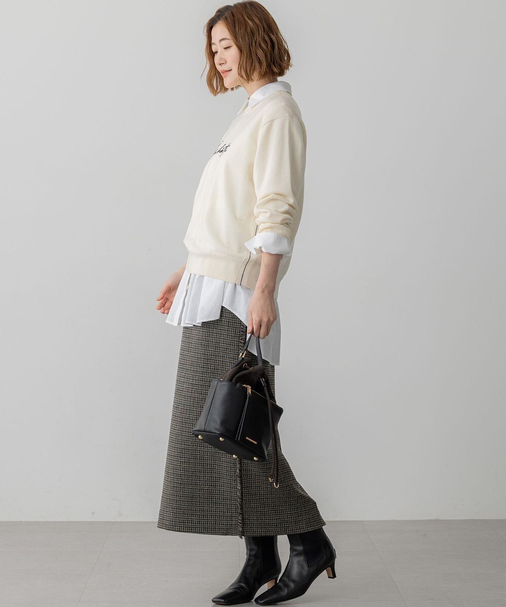 23区 S 【GLOW10月号掲載/洗える】ツイーディーカラーミックス  Iライン スカート 