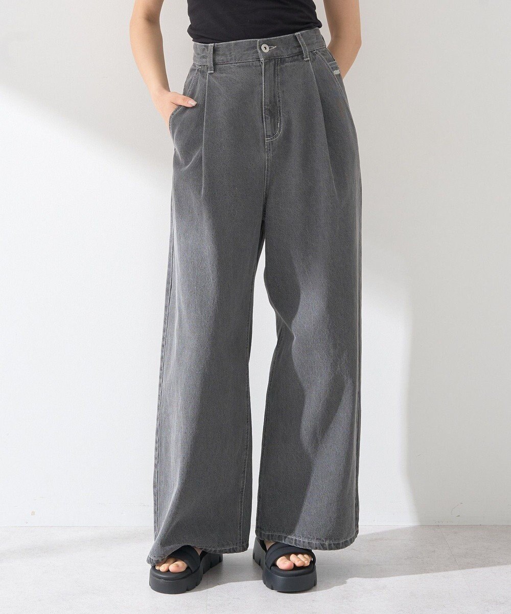 earth music&ecology ワンポイントロゴ刺繍デニムパンツ 