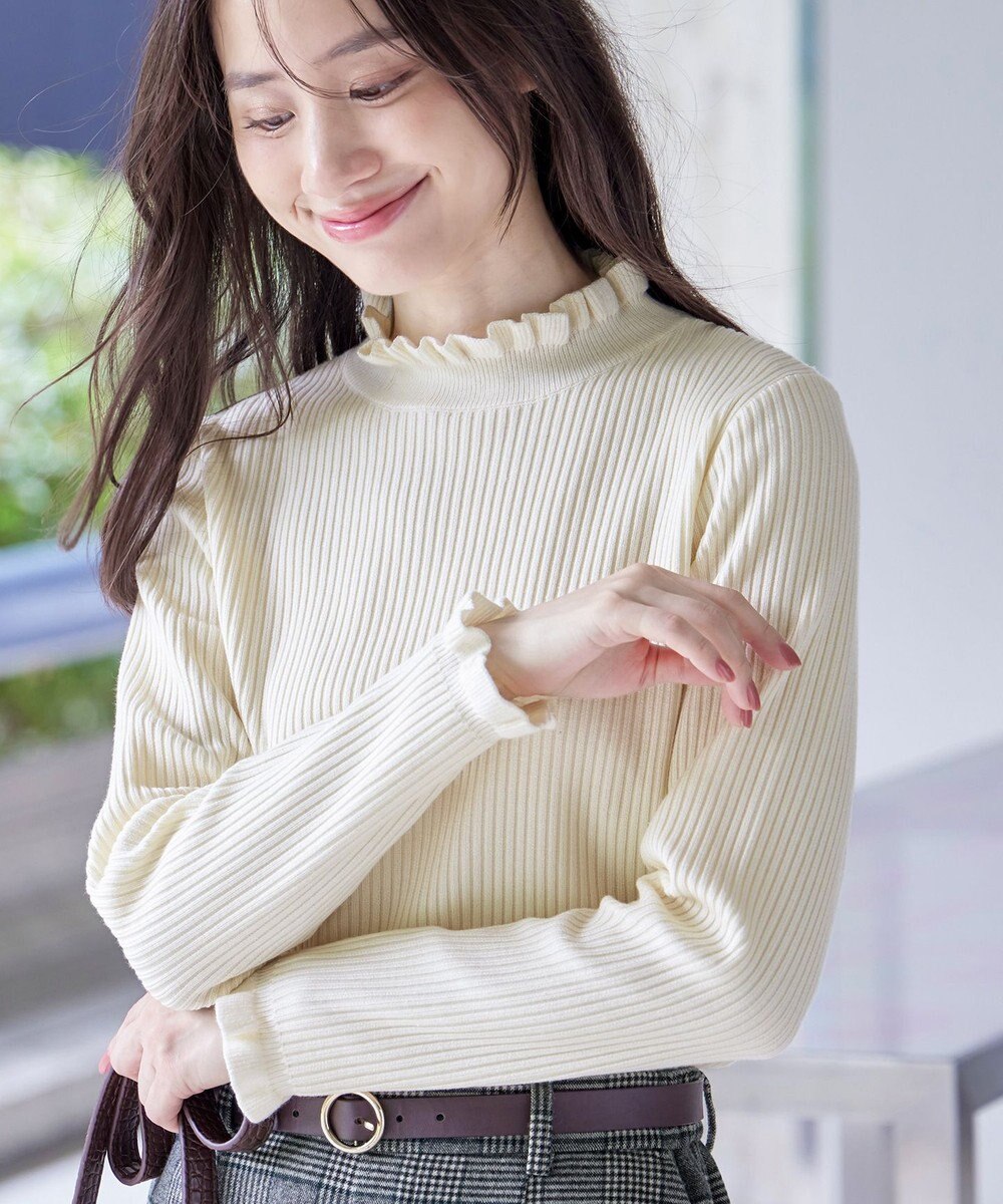 Tiaclasse L 【選べる2type・洗える】 フリルニットトップス 