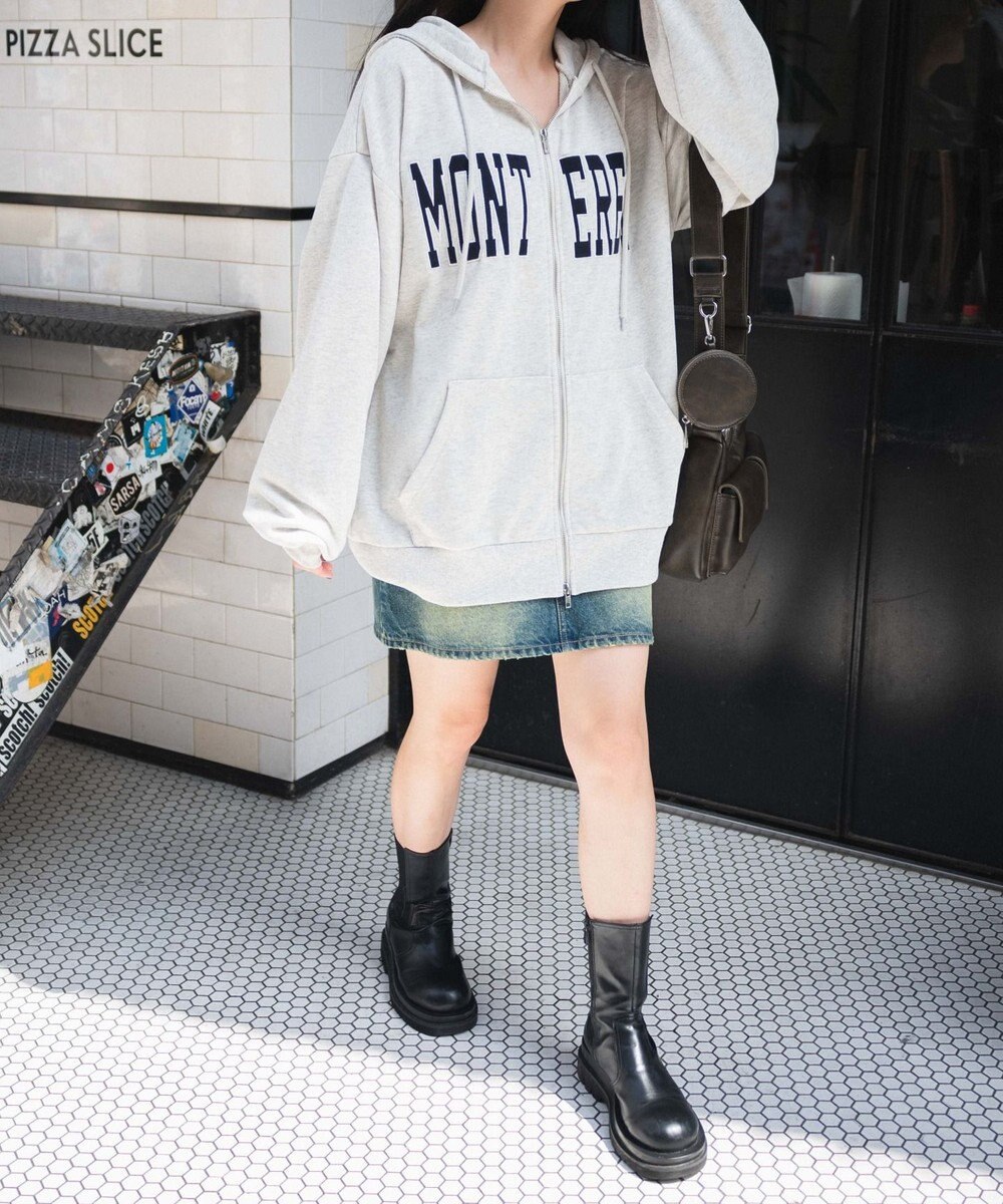 WEGO ロゴWジップビッグパーカー 