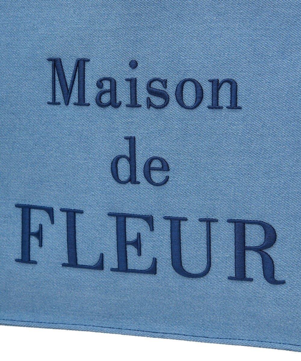 Maison de FLEUR デニムブランドロゴ刺繍トートバッグ 
