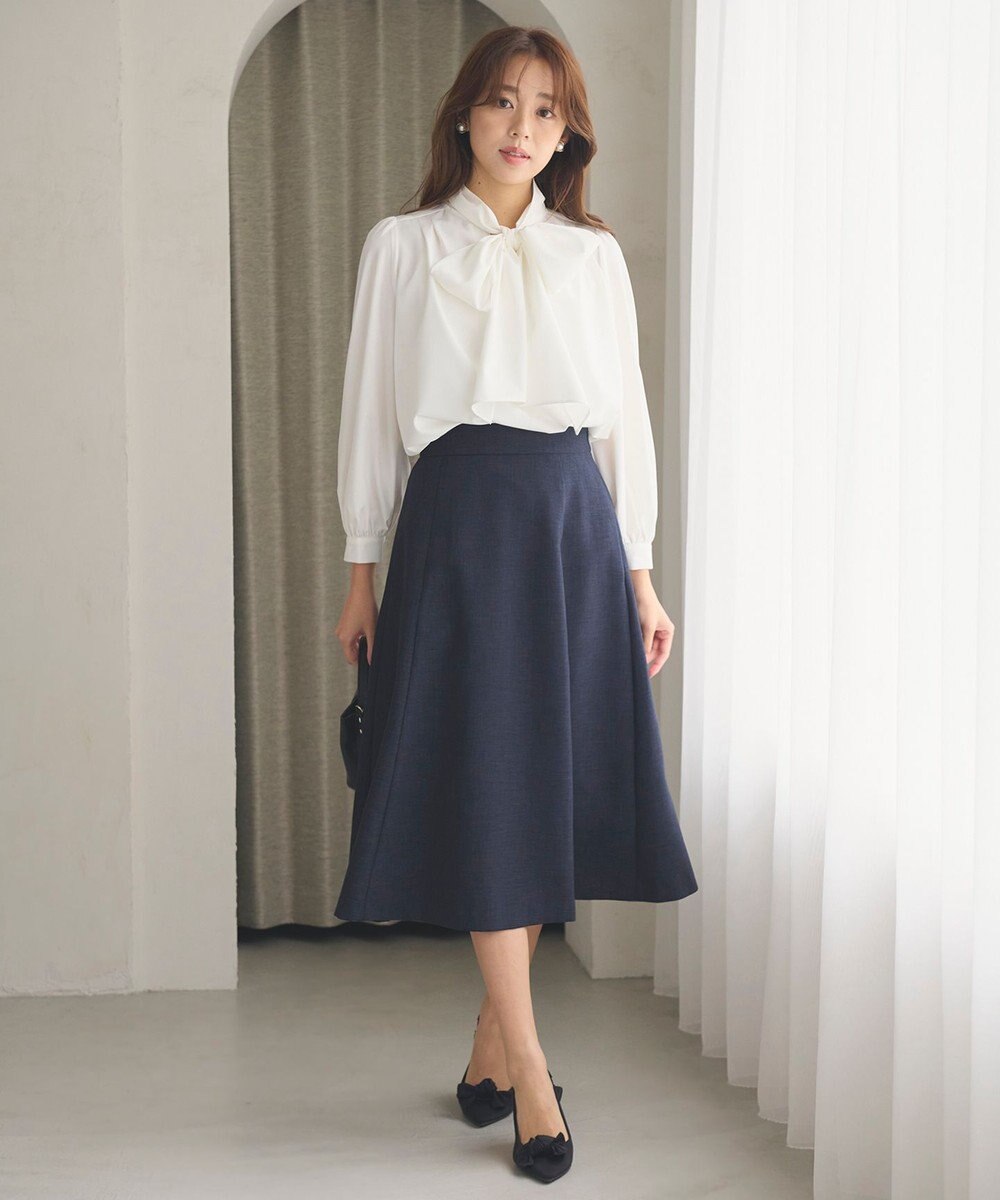 Feroux 【新色追加・洗える】ボリューム リボンタイ ブラウス 