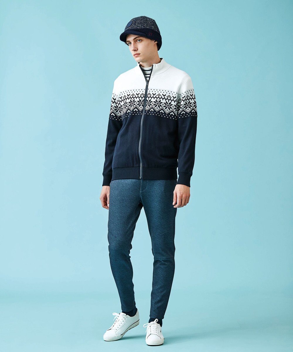 23区GOLF 1枚で2着分の実力派アイテム【MEN】【リバーシブル】ニット ブルゾン 