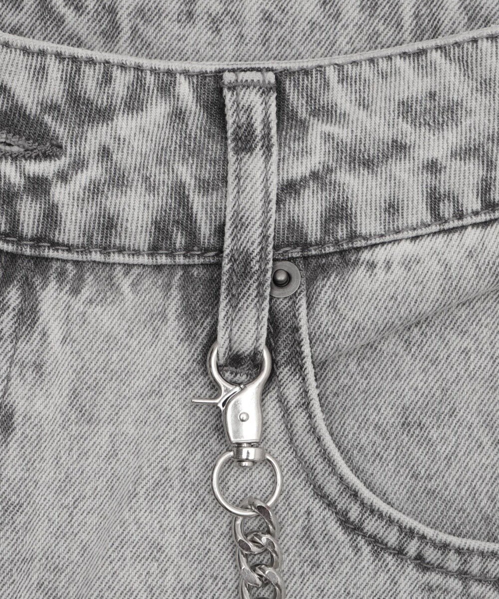 WEGO 【ユニセックス着用ITEM】チェーン付きスーパーバギーデニムショーツ 