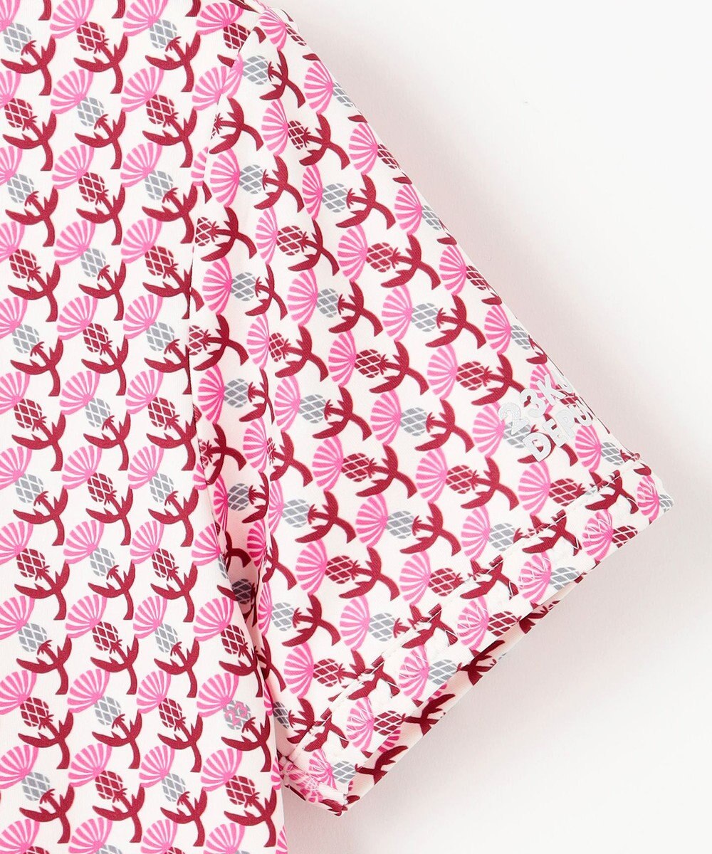 23区GOLF 【WOMEN】【吸水速乾/UVカット】アザミ小紋柄半袖ポロシャツ 