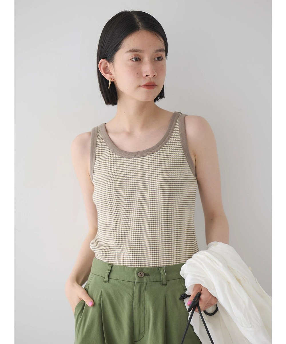 AMERICAN HOLIC 針抜きテレコボーダータンクトップ 