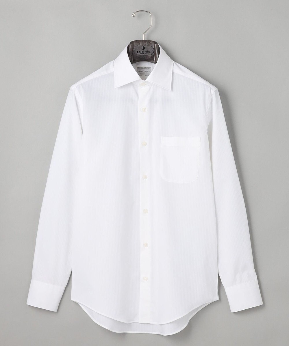 GOTAIRIKU 【形態安定】PREMIUMPLEATS_セミワイドカラー _織柄_通年ドレスシャツ(25年秋冬モデル) 