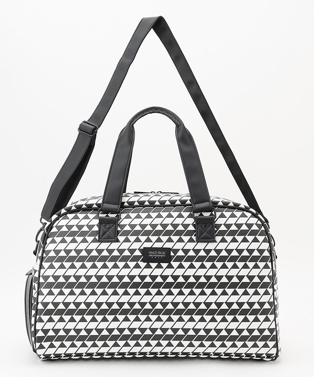 23区GOLF 【UNISEX】フラッグ総柄ボストンバッグ　シューズ収納付きの大容量　ショルダー持ちも可能 