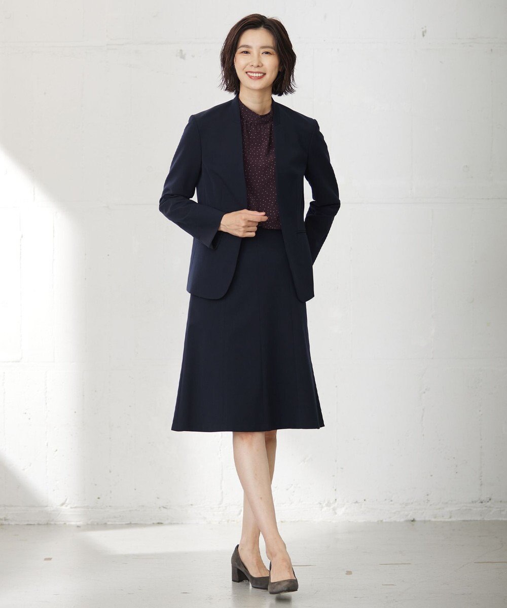 J.PRESS LADIES T/Rアルガンシルク ノーカラー ジャケット 