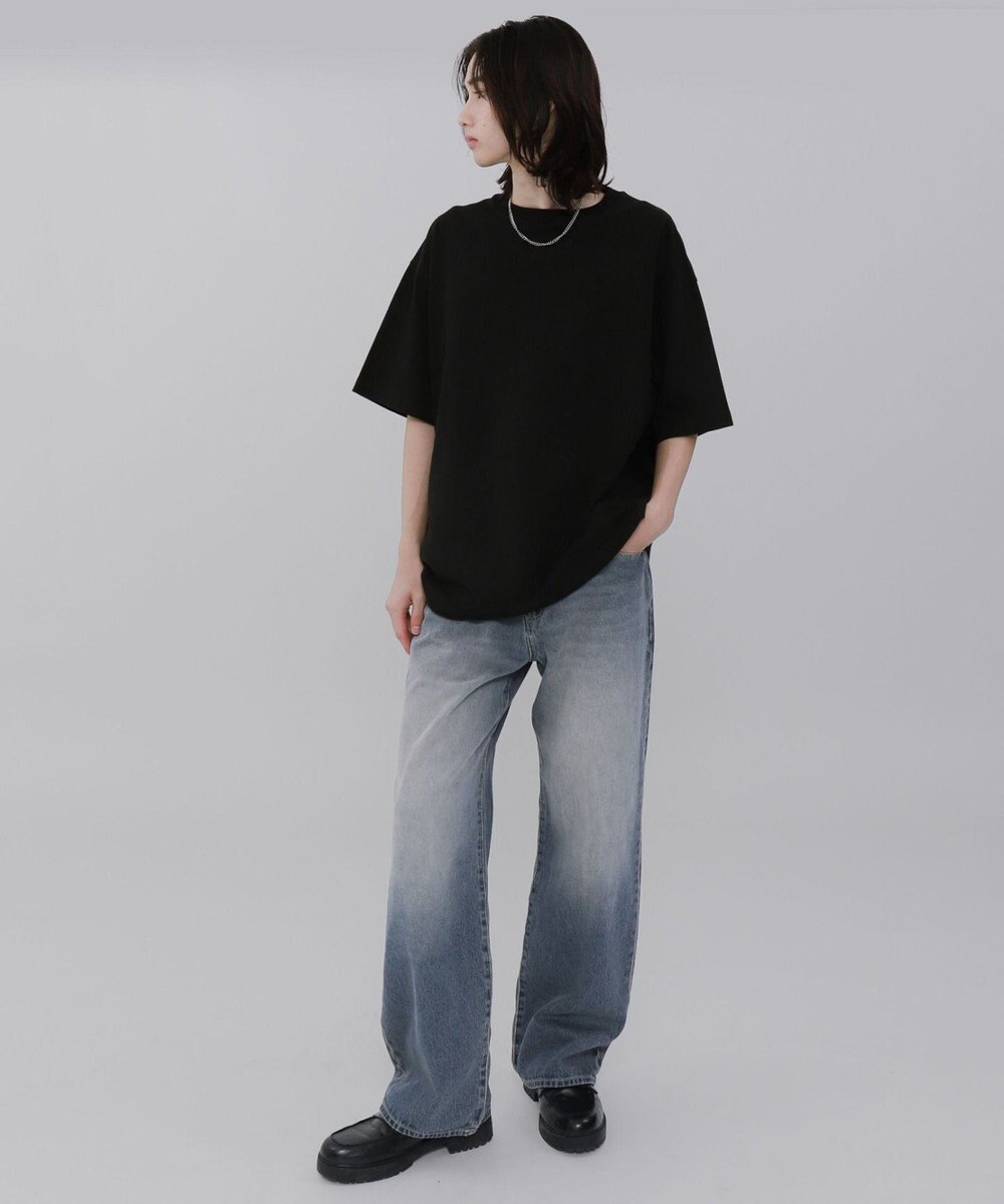 WEGO 【ウエスト調整可】ストレートデニムパンツ 