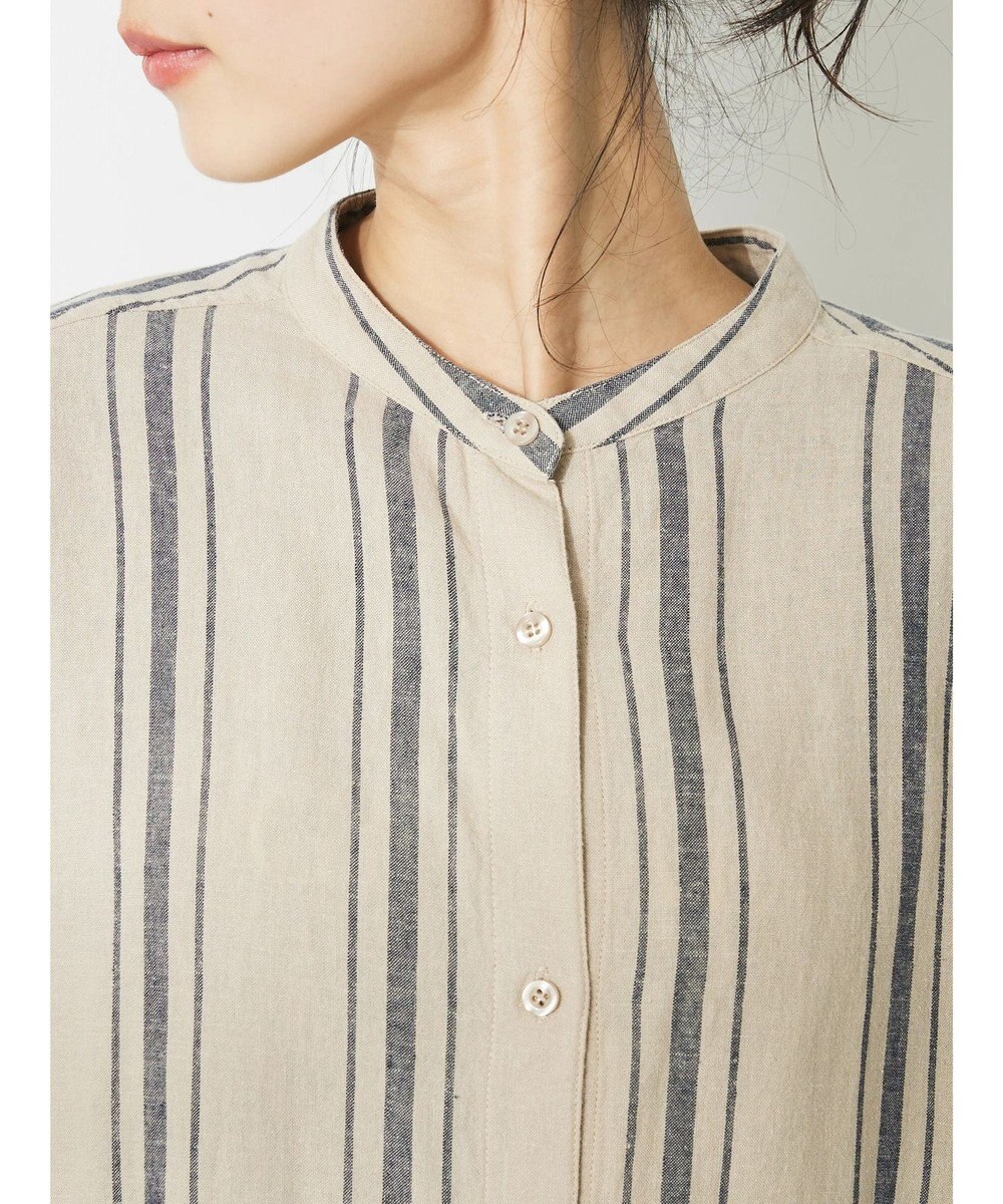 CRAFT STANDARD BOUTIQUE リネンレーヨンストライプワンピース 