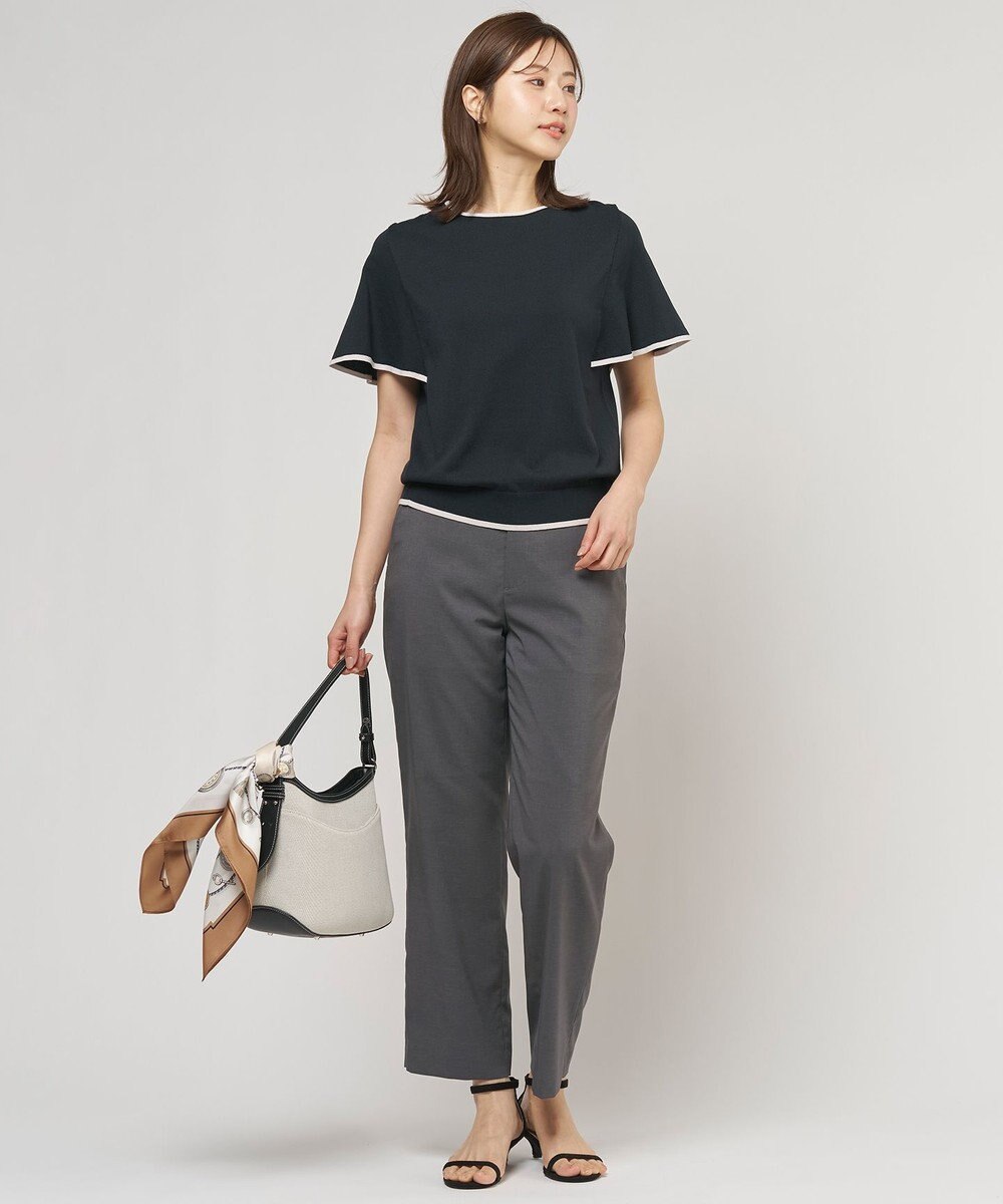 J.PRESS LADIES S 【シーンレスに活躍】COOL MINT COTTON POLYESTER フレアスリーブ ニット プルオーバー 