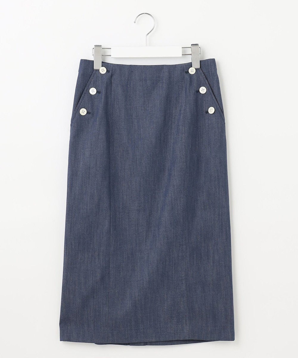 J.PRESS LADIES L 【洗える】 セルロースシャンブレー タイト ナロー スカート 