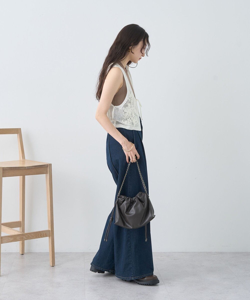 earth music&ecology フラワー刺繍メッシュベスト 