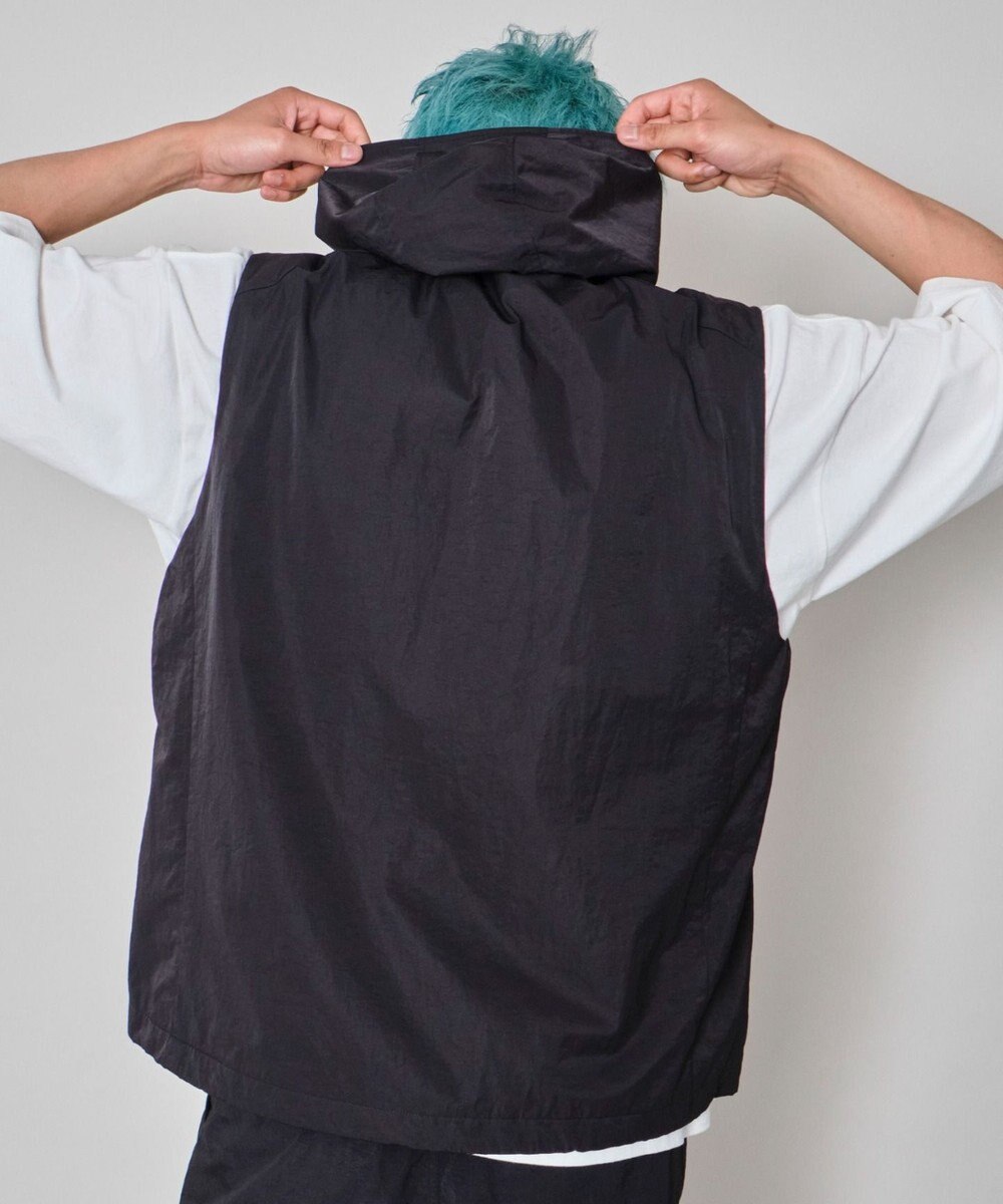 WEGO 【ユニセックス着用ITEM】フードナイロンベスト 