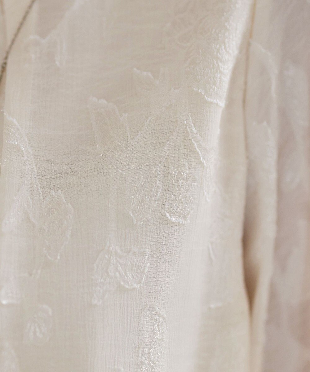 Tiaclasse 【洗える】フラワージャガードブラウス 