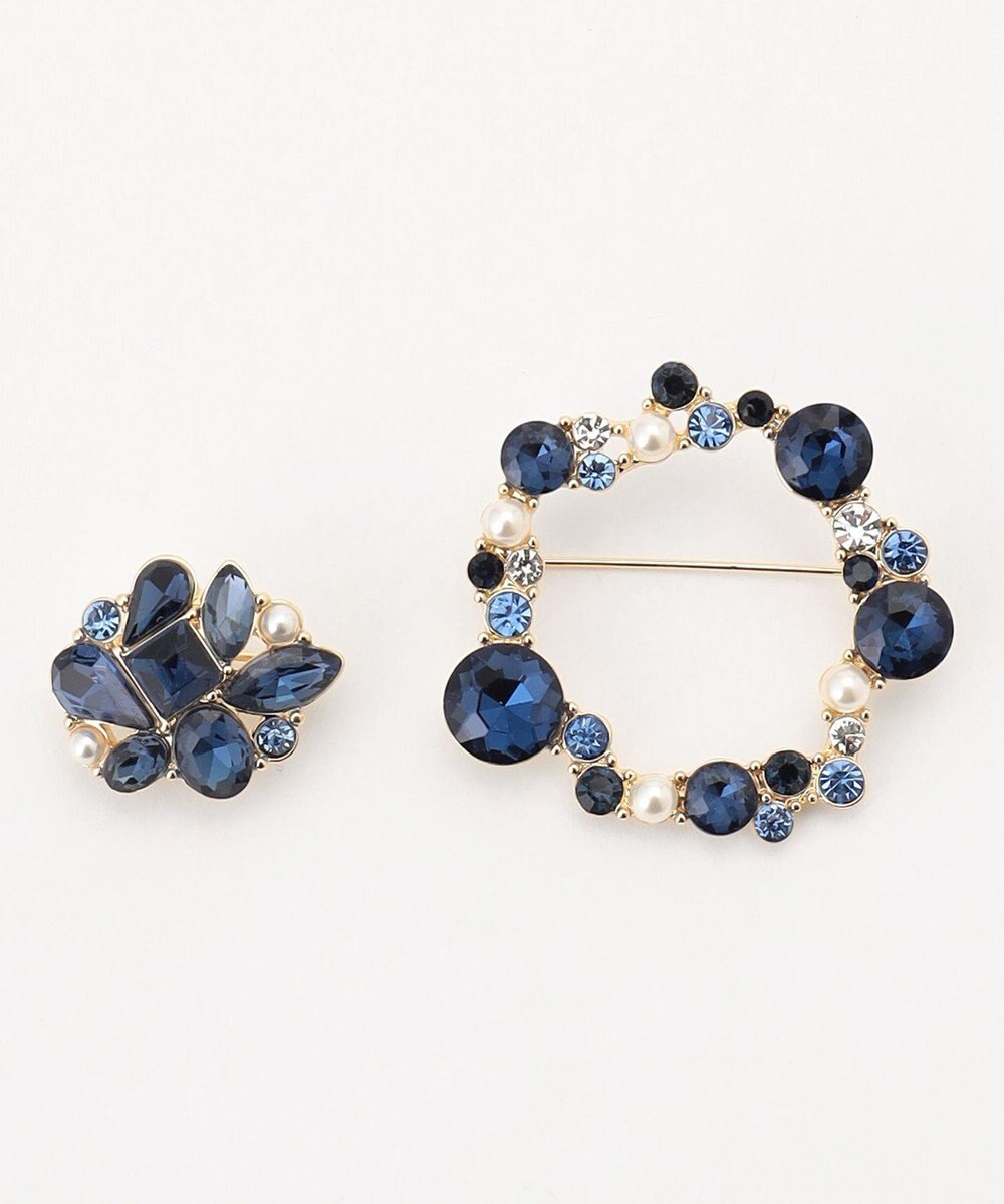 組曲 カラービジュー2セットブローチ 