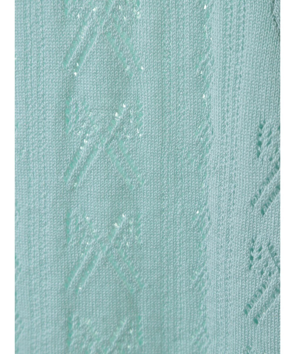 earth music&ecology リボン柄透かし編みニットカーディガン 