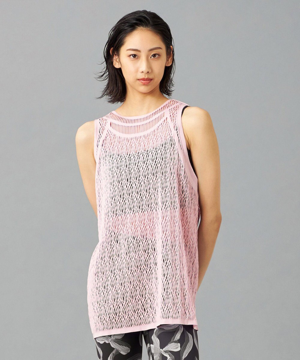 Chacott 【ノーソーイングニット】ランダムメッシュニットタンクトップ 