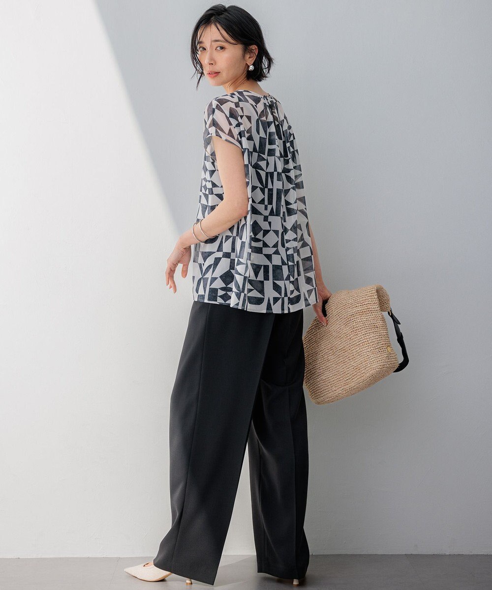 23区 【洗える】Ratti ウォールプリント ブラウス 