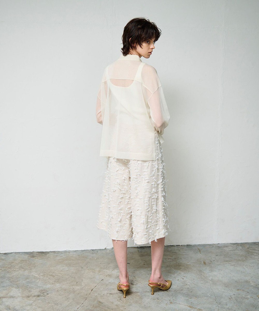 GRACE CONTINENTAL リボンヤーンフレアパンツ 