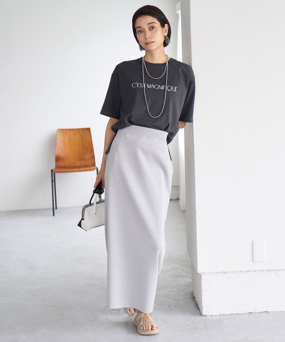 UNFILO L BEAUTY FORM ロゴ刺繍 半袖Tシャツ 