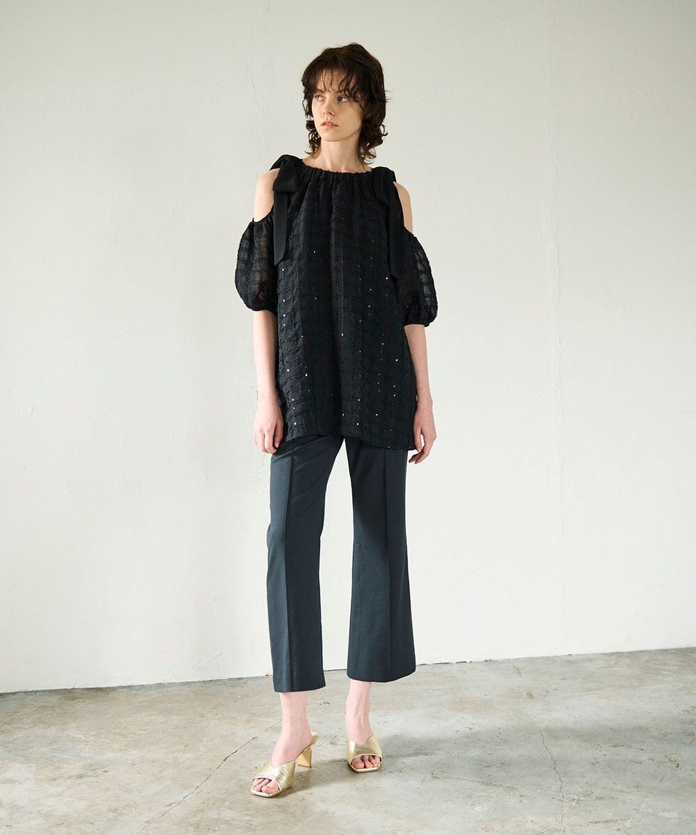 GRACE CONTINENTAL チュールフリルフレアトップ 