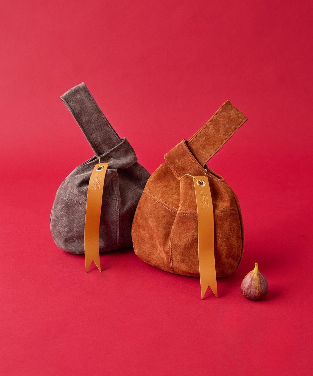 russet 【2025AW新作】本革スエード巾着ハンドバッグ(CE-1582) 