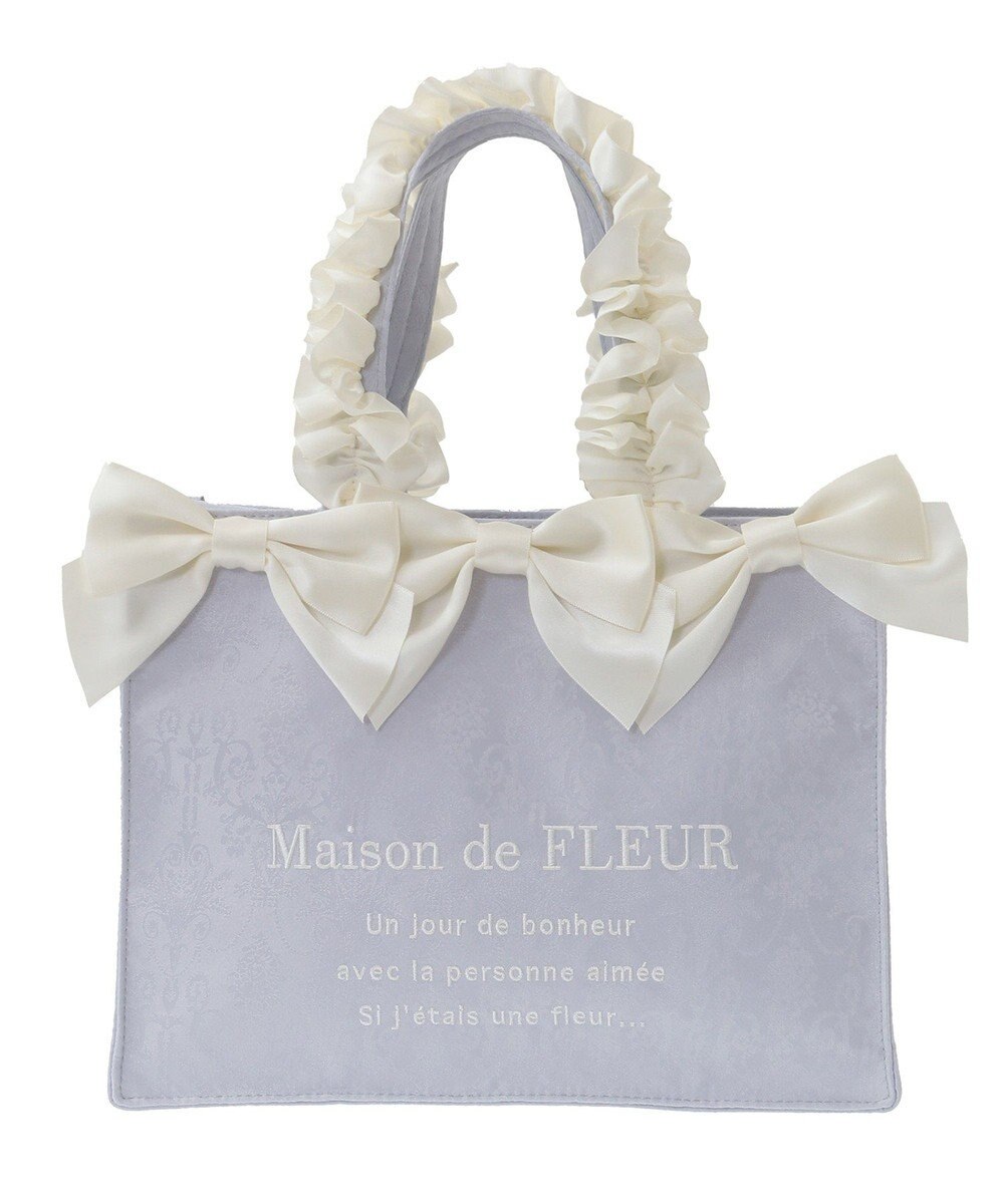 Maison de FLEUR ジャカードリボンフリルスクエアトートSバッグ 