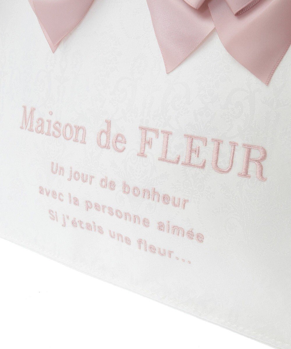 Maison de FLEUR ジャカードリボンフリルスクエアトートSバッグ 