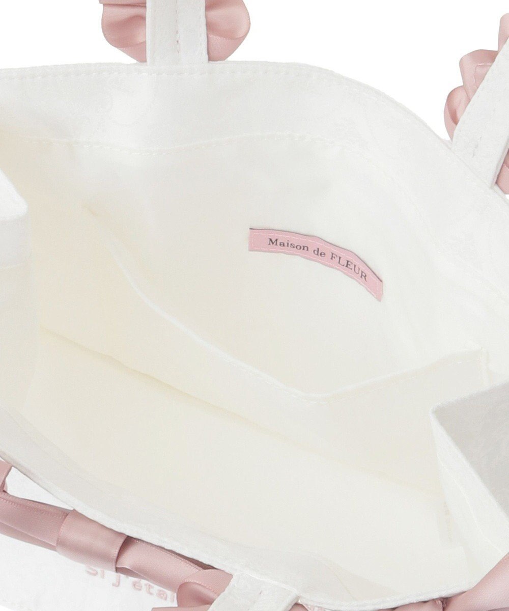 Maison de FLEUR ジャカードリボンフリルスクエアトートSバッグ 