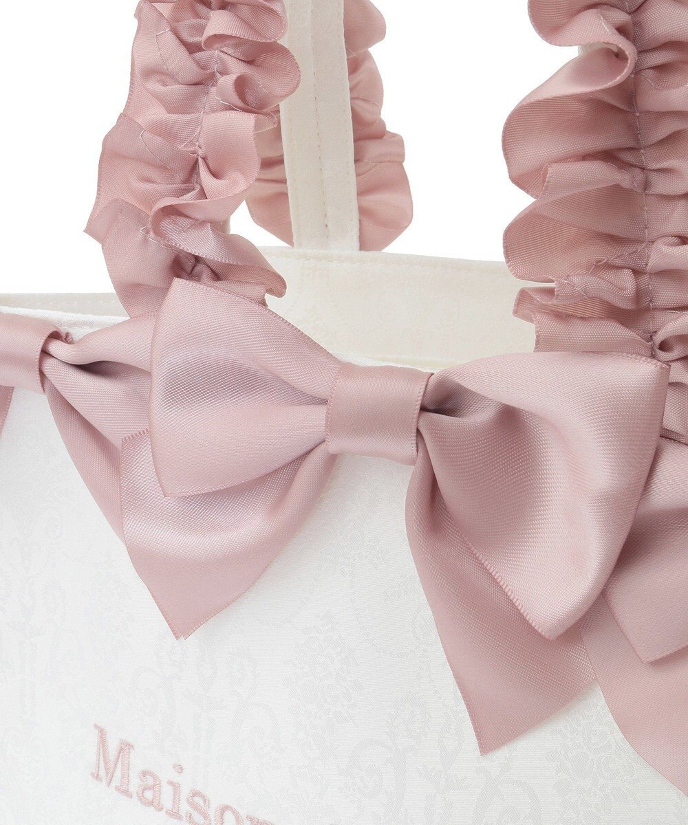 Maison de FLEUR ジャカードリボンフリルスクエアトートSバッグ 