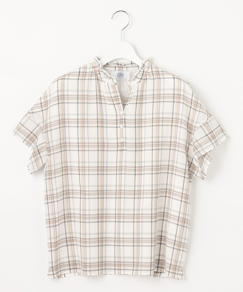 J.PRESS LADIES シアーストライプチェック カットソー 